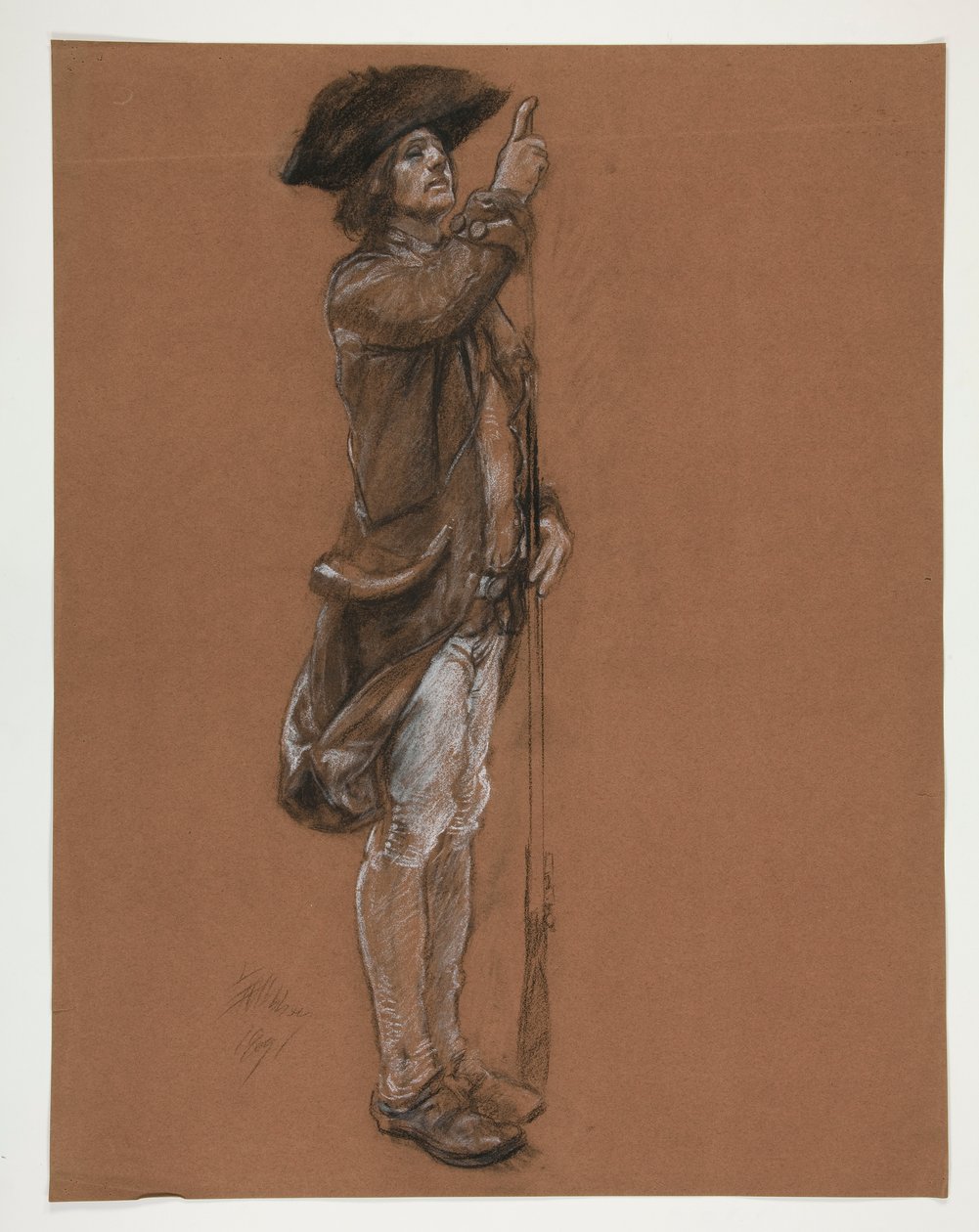 Figurstudie för av Edwin Austin Abbey