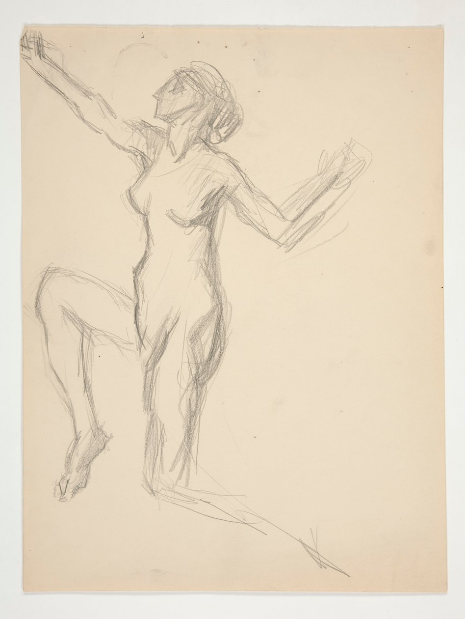 Figurstudie för av Edwin Austin Abbey