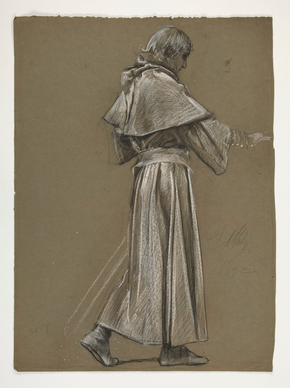 Figurstudie för kung Arthur av Edwin Austin Abbey