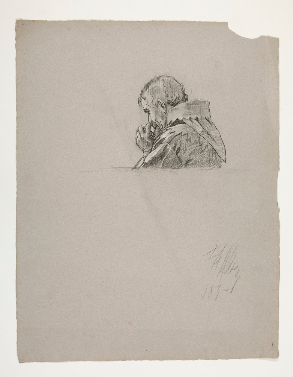 Figurstudie för kung Arthur av Edwin Austin Abbey