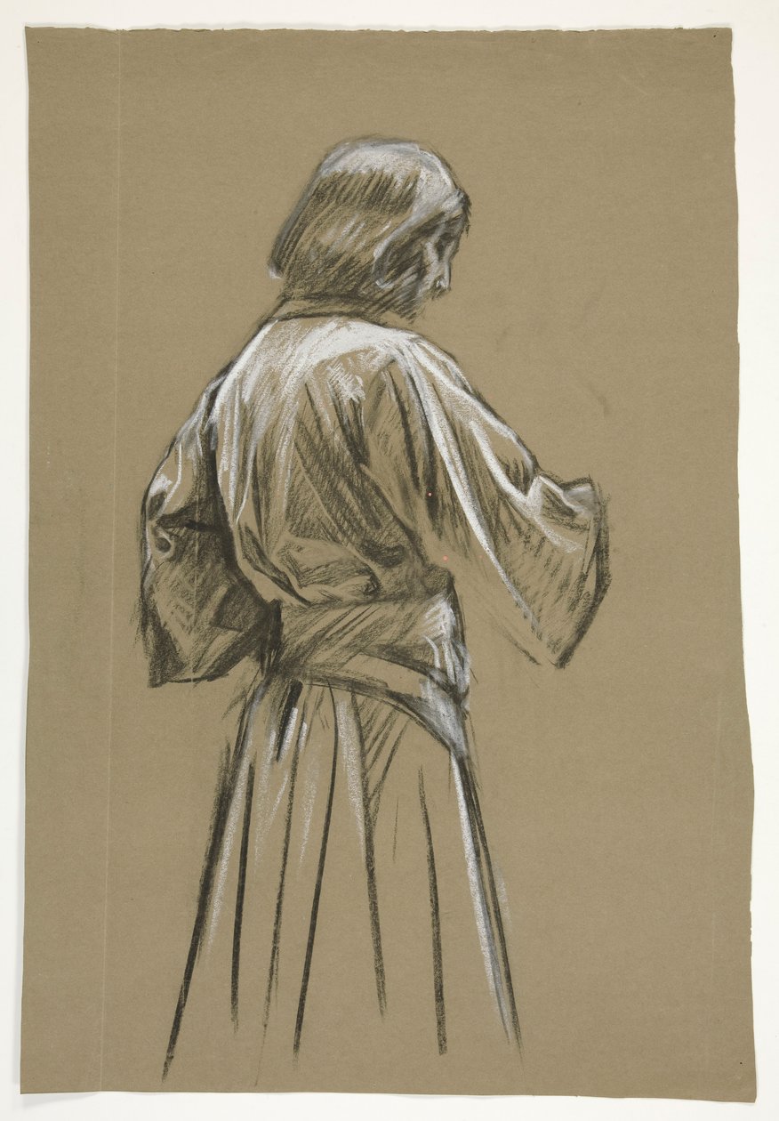 Figurstudie för kung Arthur av Edwin Austin Abbey