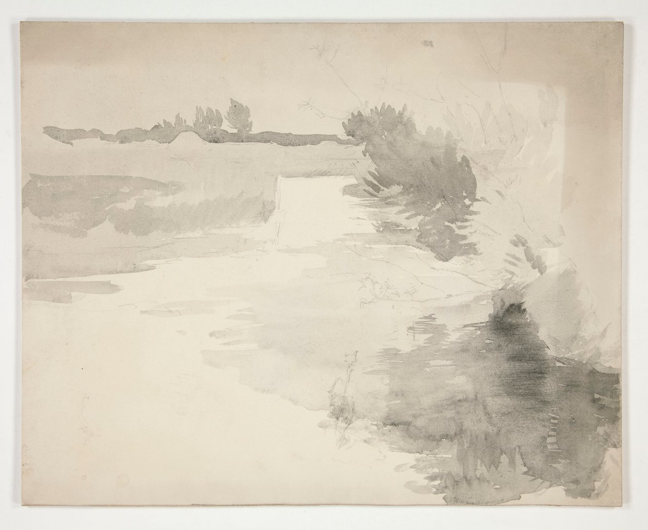 Landskap vid en flod av Edwin Austin Abbey