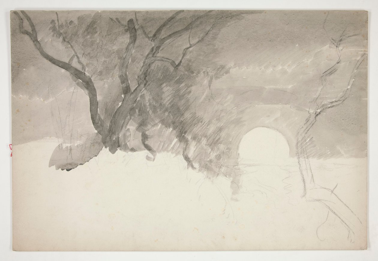 Landskap vid en flodstrand av Edwin Austin Abbey