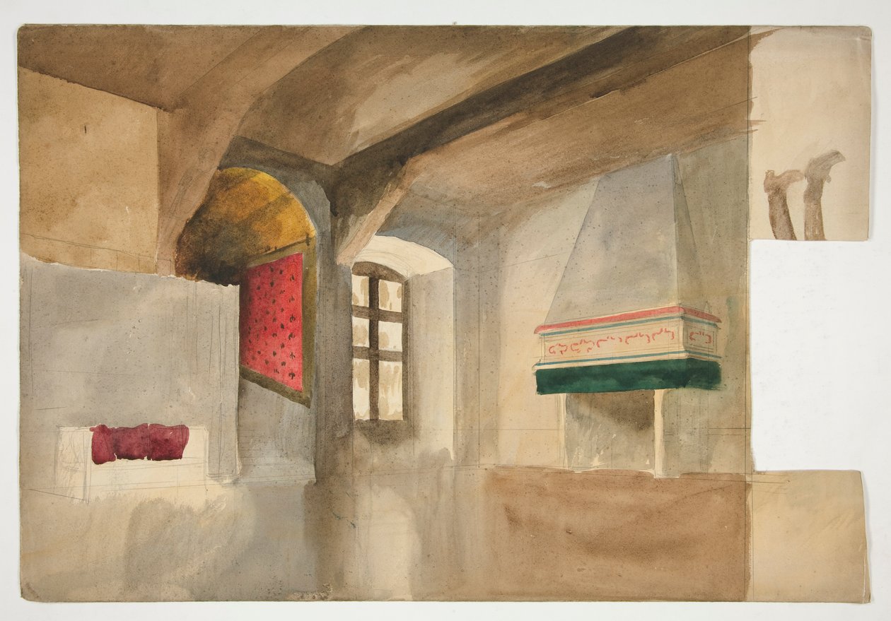 Studie av en interiör av Edwin Austin Abbey