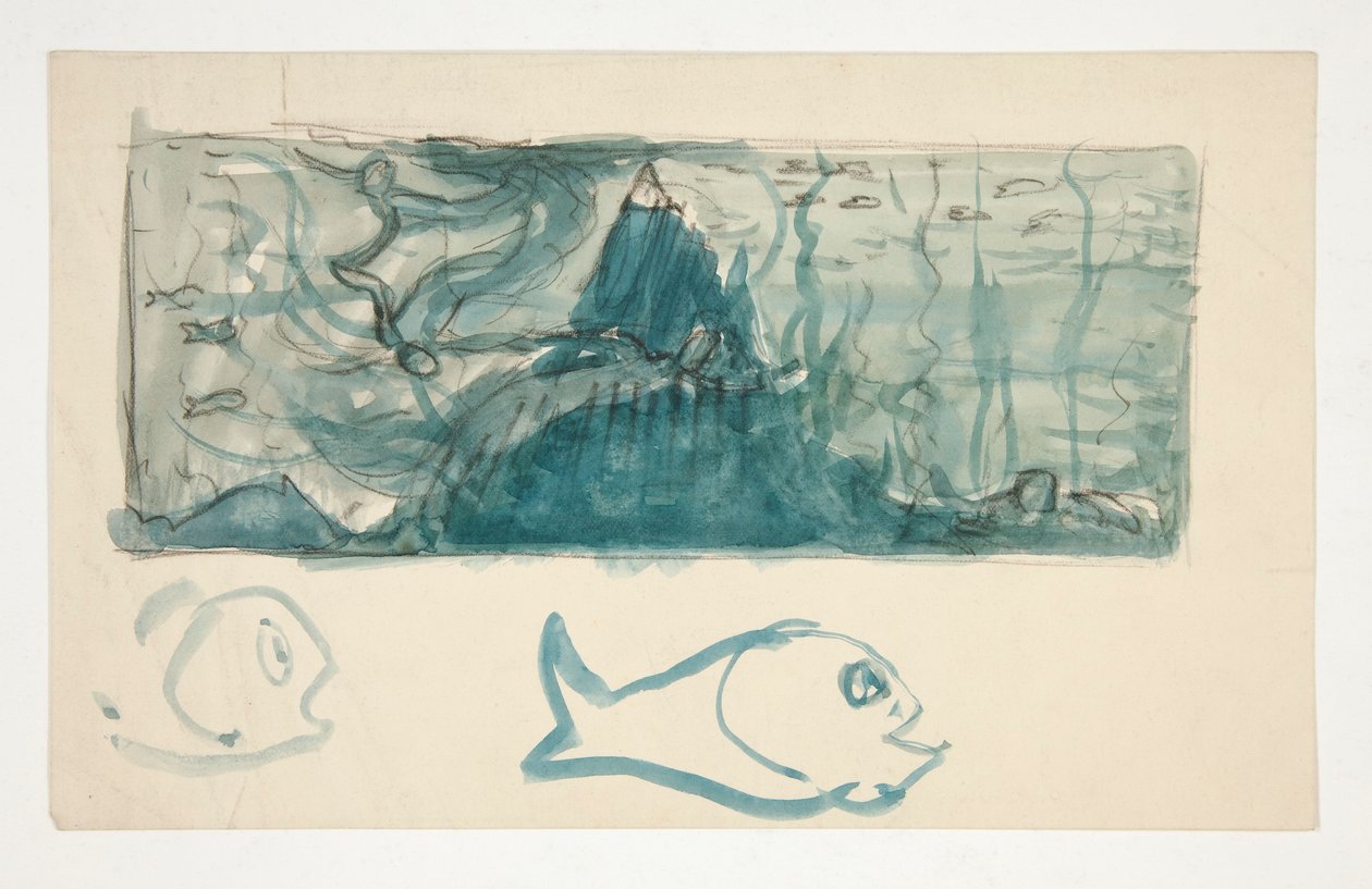 Undervattensscen - oidentifierad illustration av Edwin Austin Abbey