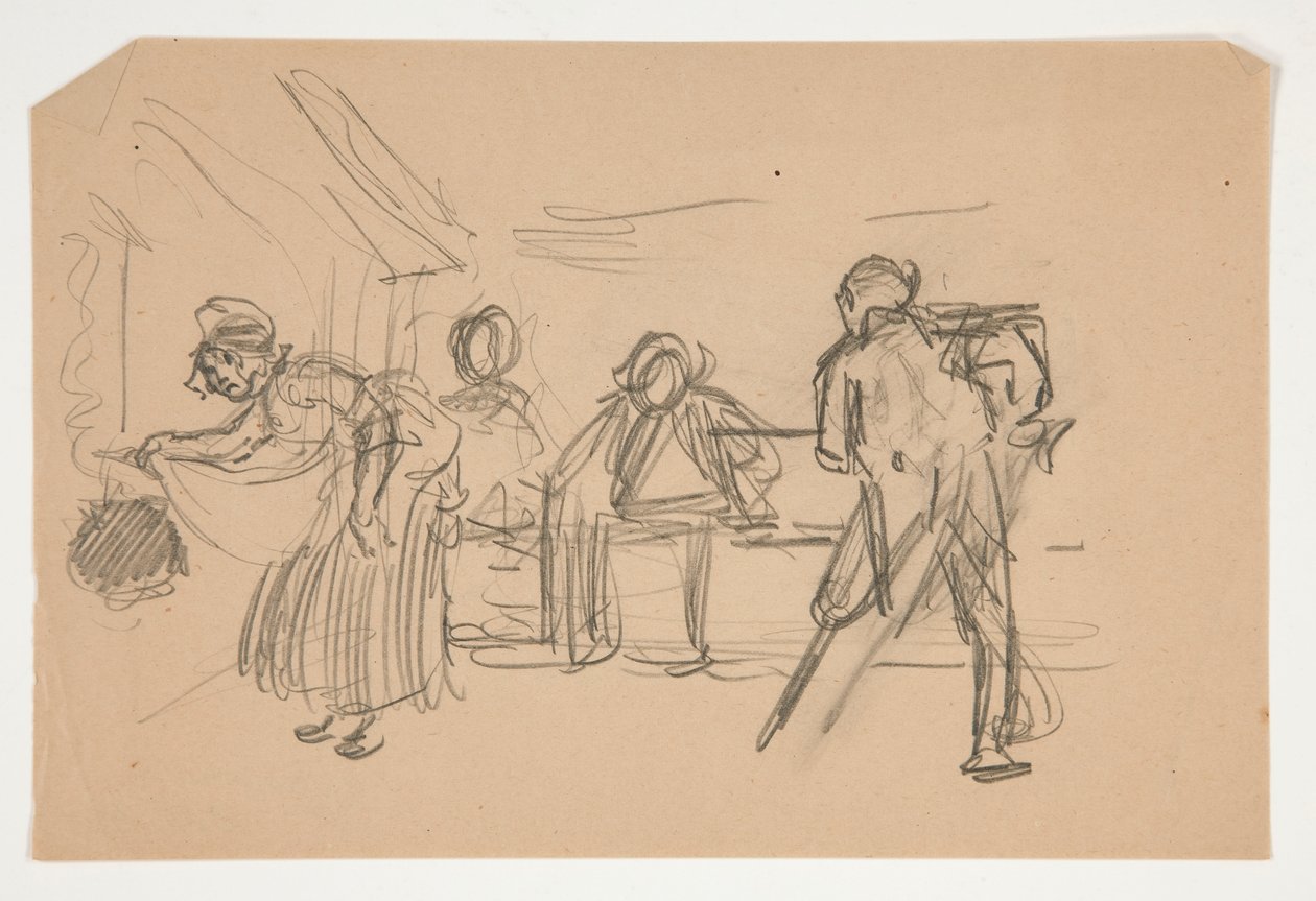 Oidentifierad illustration för Oliver Goldsmith av Edwin Austin Abbey