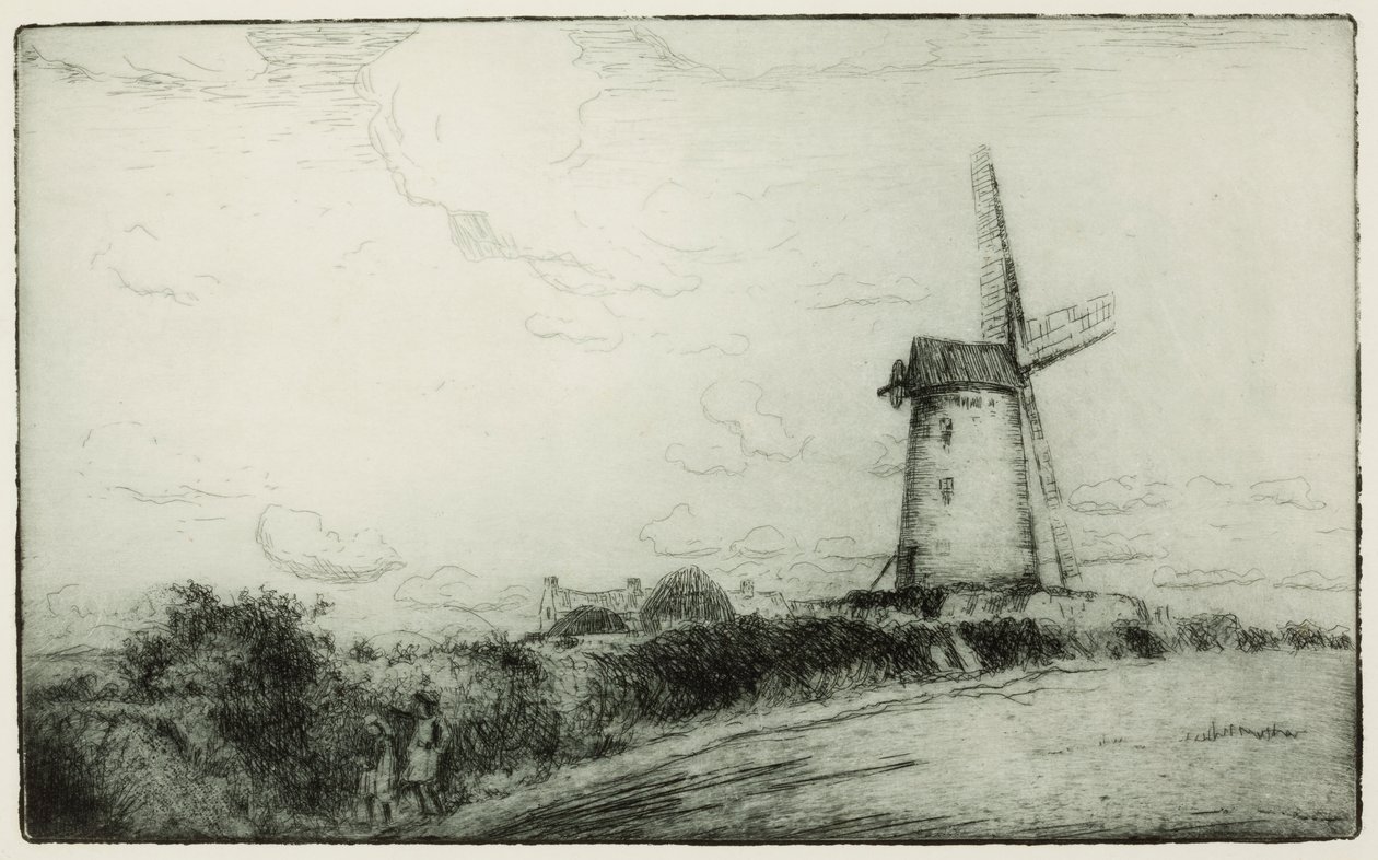 Väderkvarnen (etsning) av Edwin Butler Bayliss
