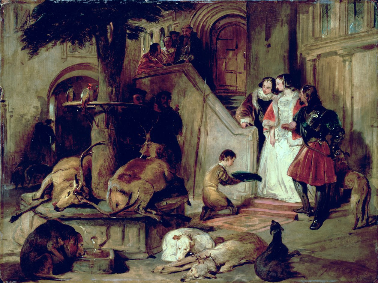 En innergård i gamla tider av Edwin Landseer