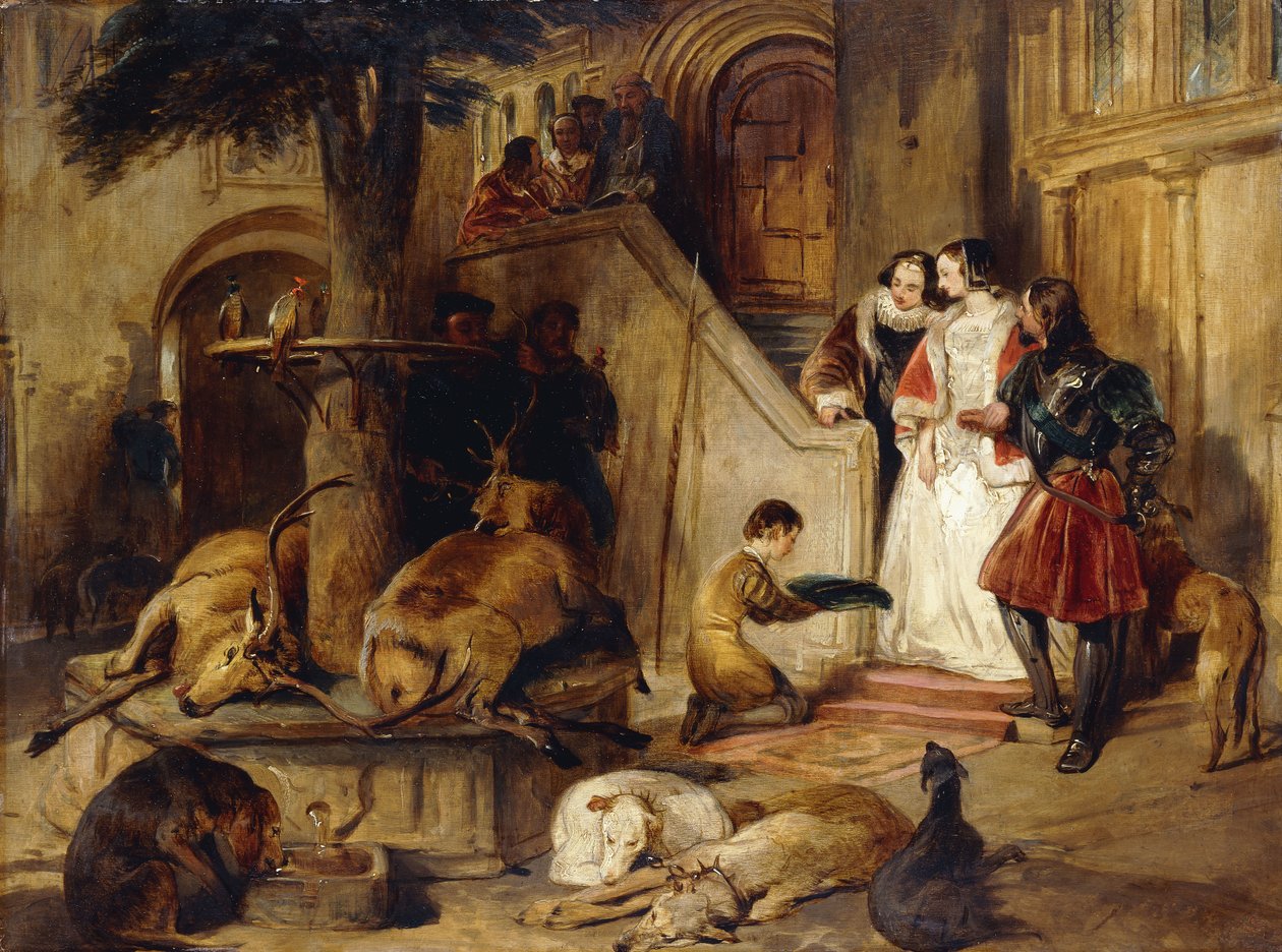 En innergård i gammal tid, av Edwin Landseer
