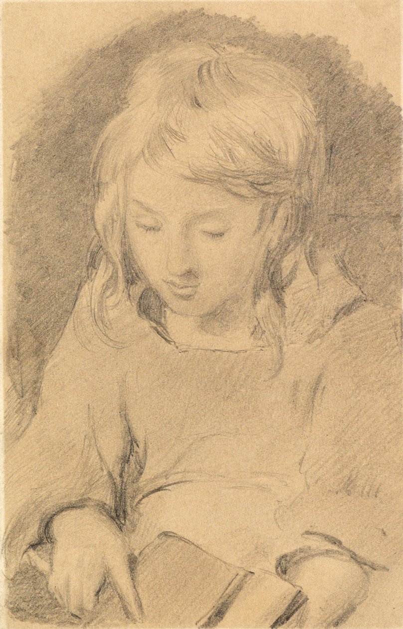 En ung flicka som kardar ull av Edwin Landseer