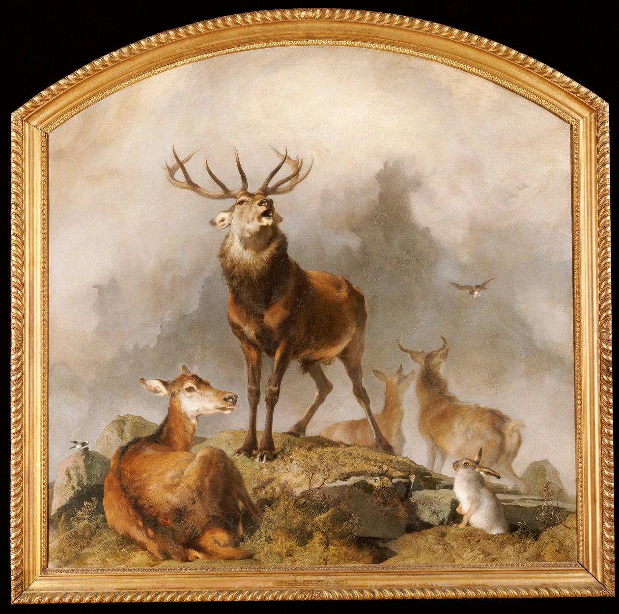 Scen i Braemar - Highland Deer av Edwin Landseer