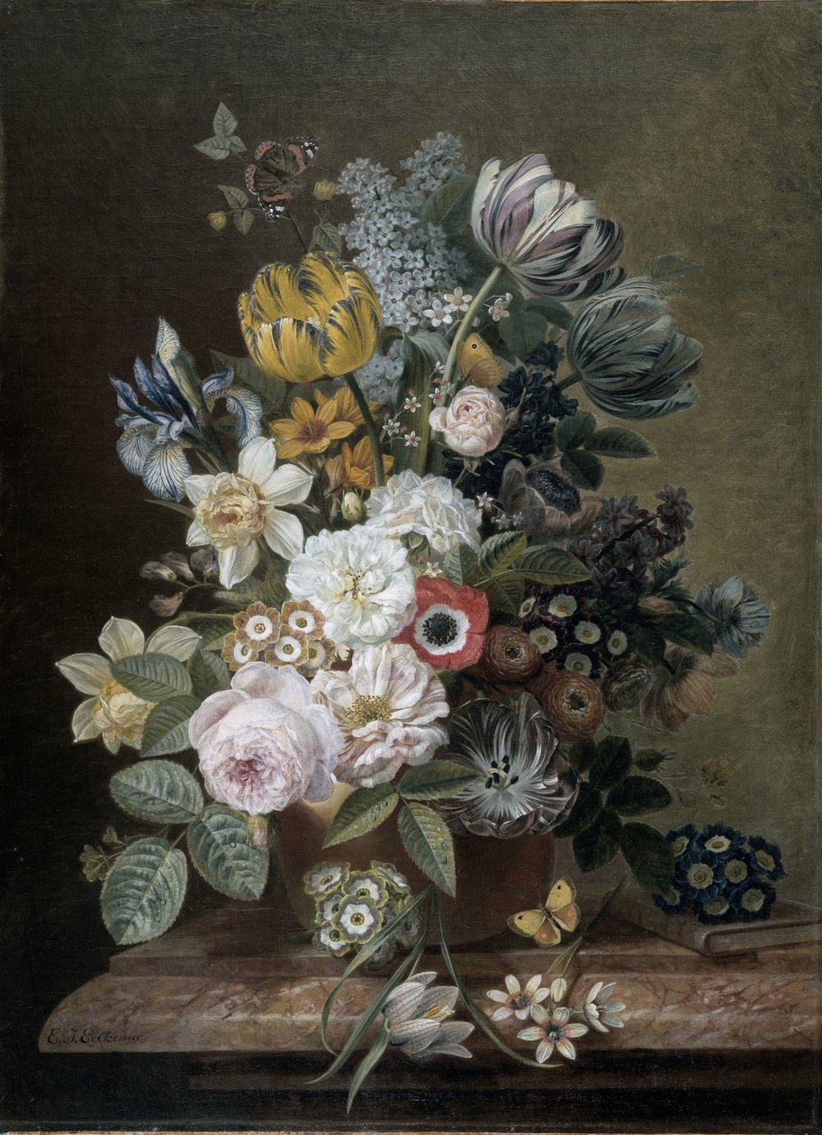 Stilleben med blommor av Eelke Jelles Eelkema