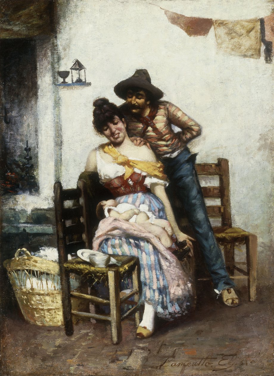 Den lyckliga familjen, 1860 av Egisto Lancerotto