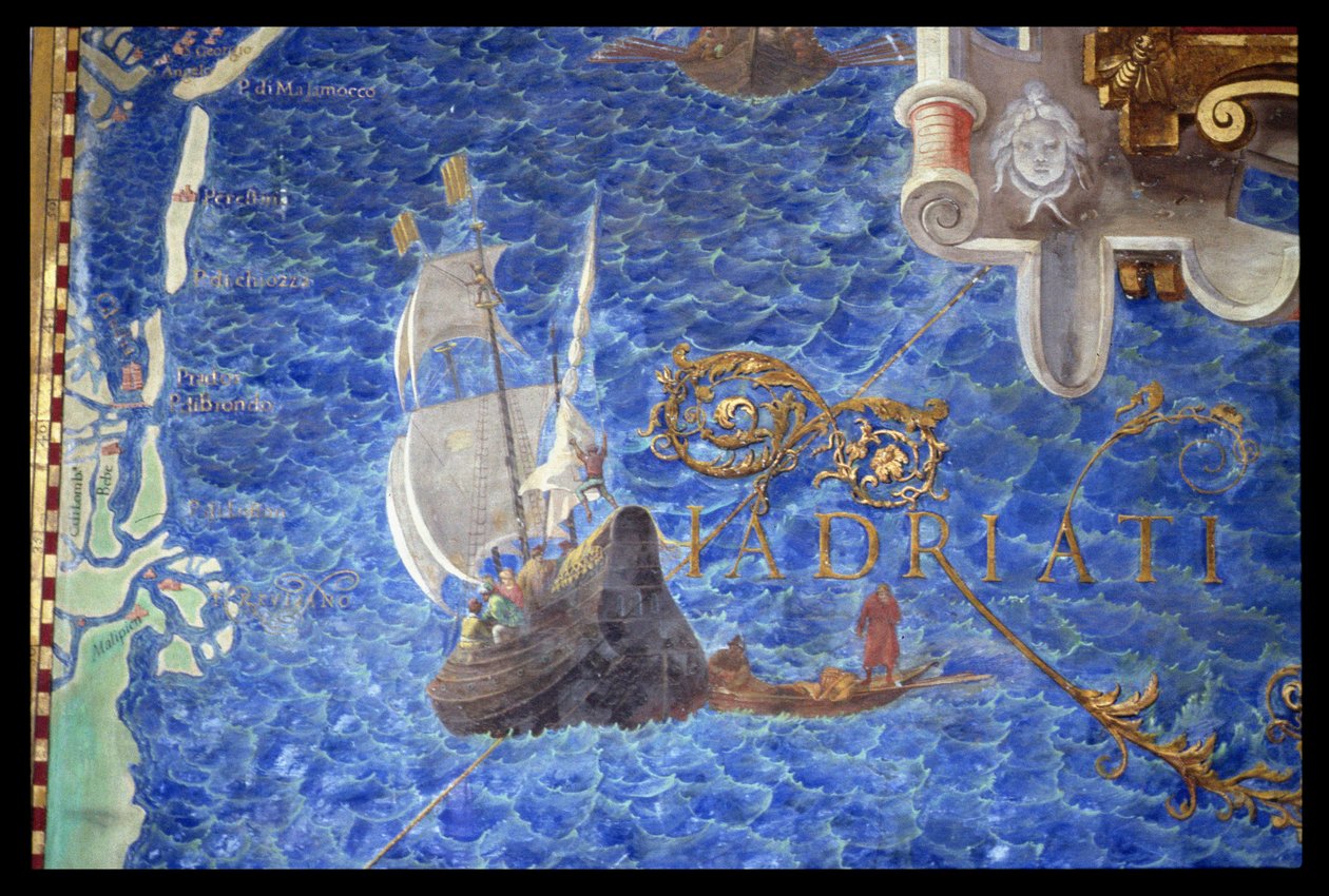 En galjon i Adriatiska havet, detalj från 