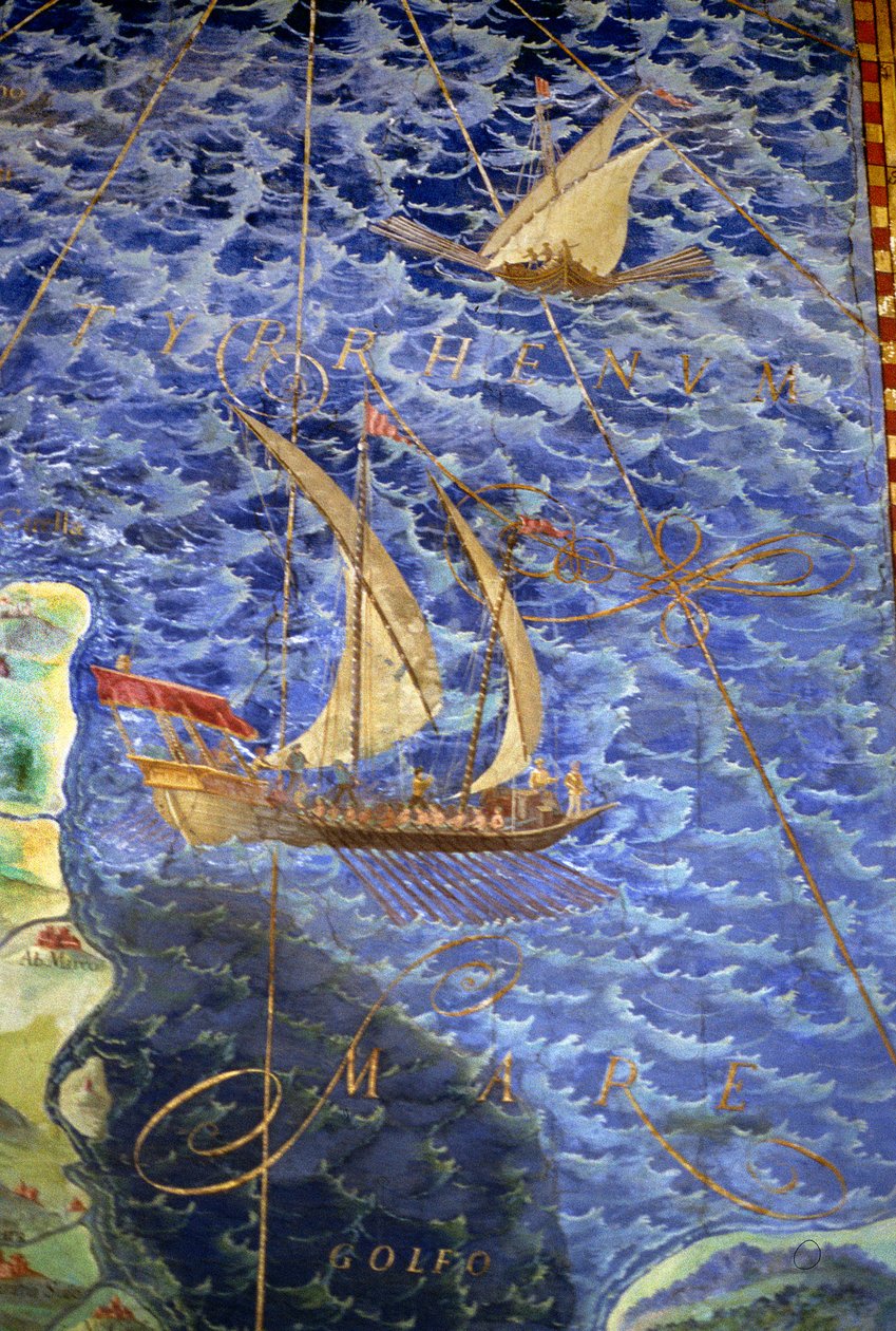 Tyrrenska havet, detalj från 