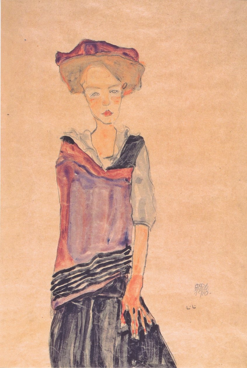  Stående flicka av Egon Schiele