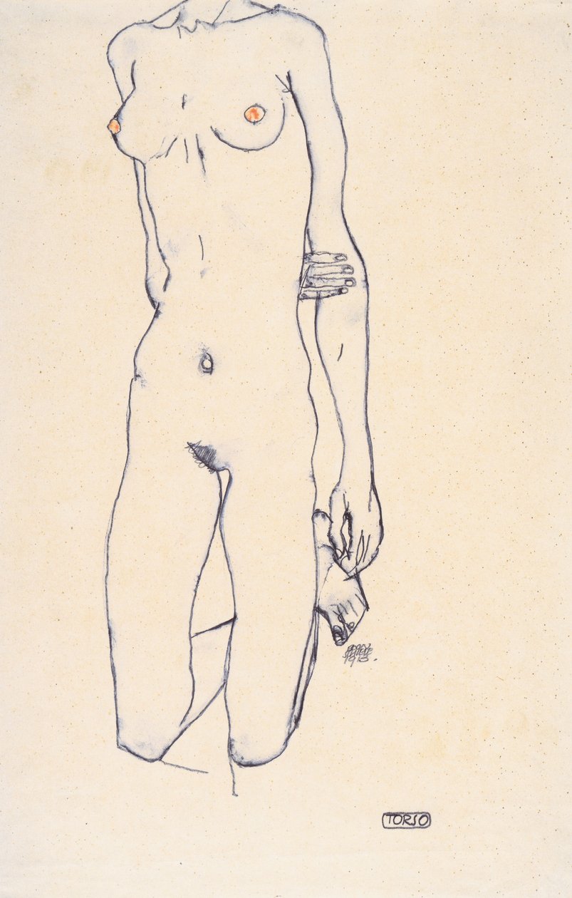  Torso eines knienden Madchensn av Egon Schiele