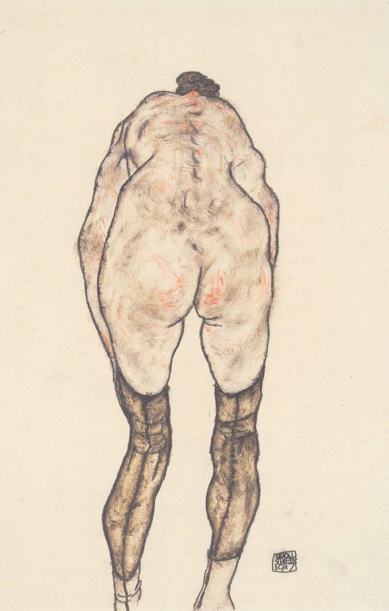  Weiblicher Ruckenaktn av Egon Schiele