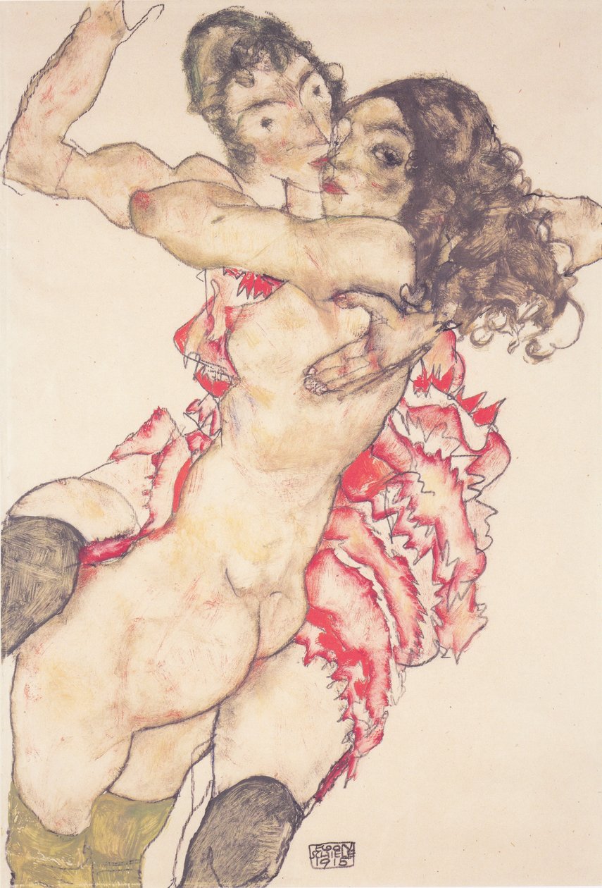  Zwei Freundinnenn  av Egon Schiele