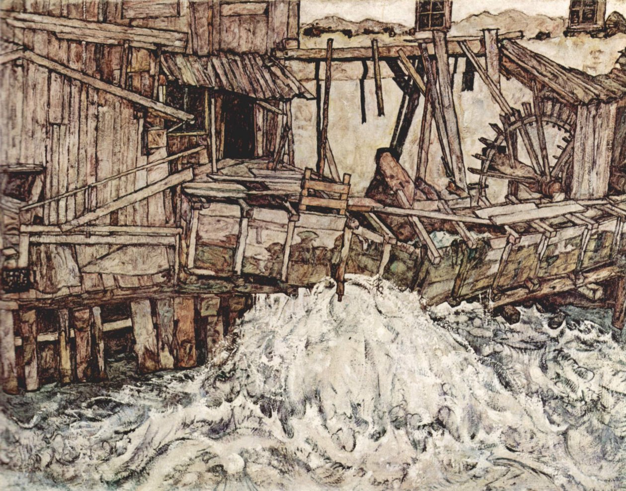 Alte Mühle av Egon Schiele
