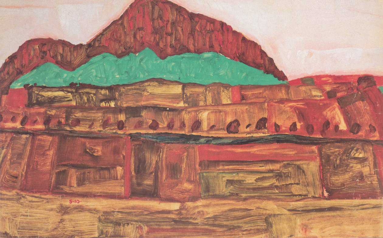 Bergslandskap av Egon Schiele