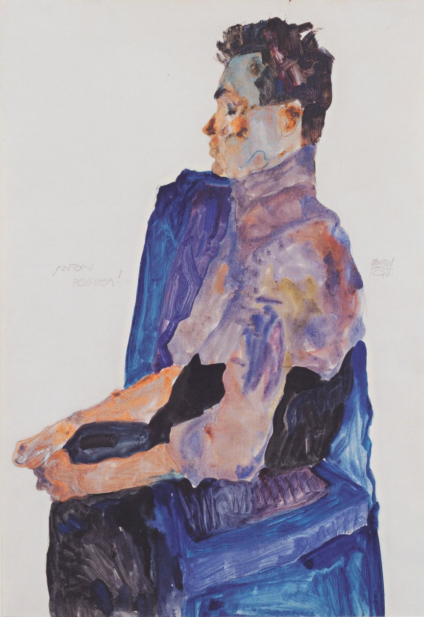 Porträtt av Anton Peschka av Egon Schiele
