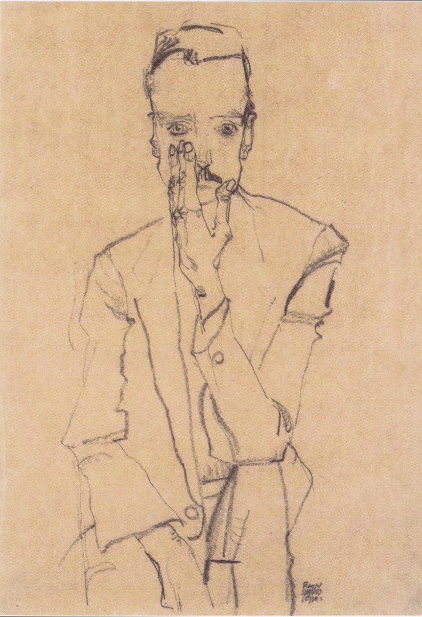 Porträtt av Eduard Kosmack av Egon Schiele