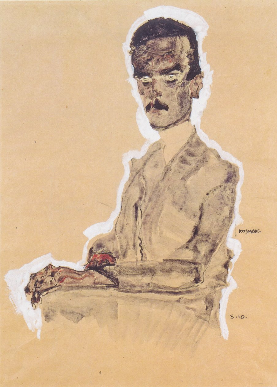 Porträtt av Eduard Kosmack av Egon Schiele