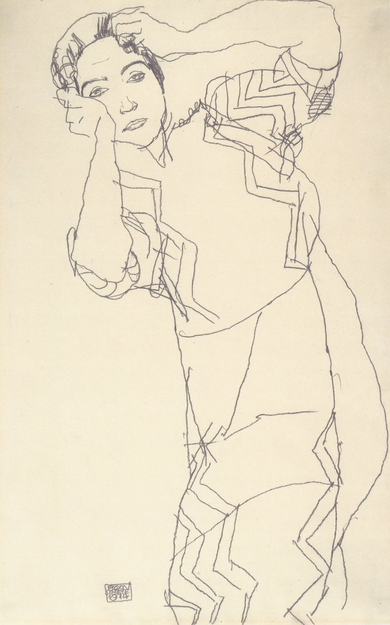 Porträttstudie av Friederike Maria Beer av Egon Schiele
