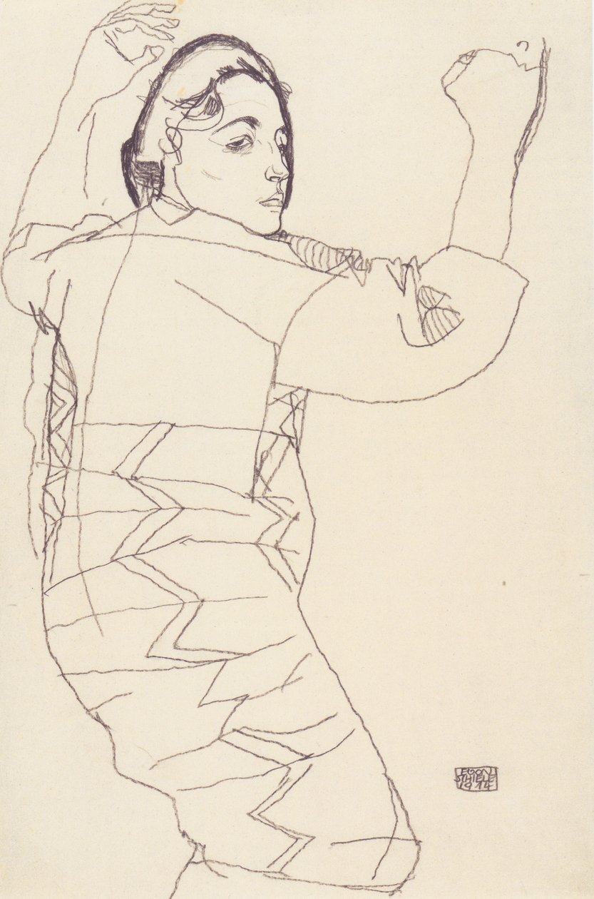 Porträttstudie av Friederike Maria Beer av Egon Schiele