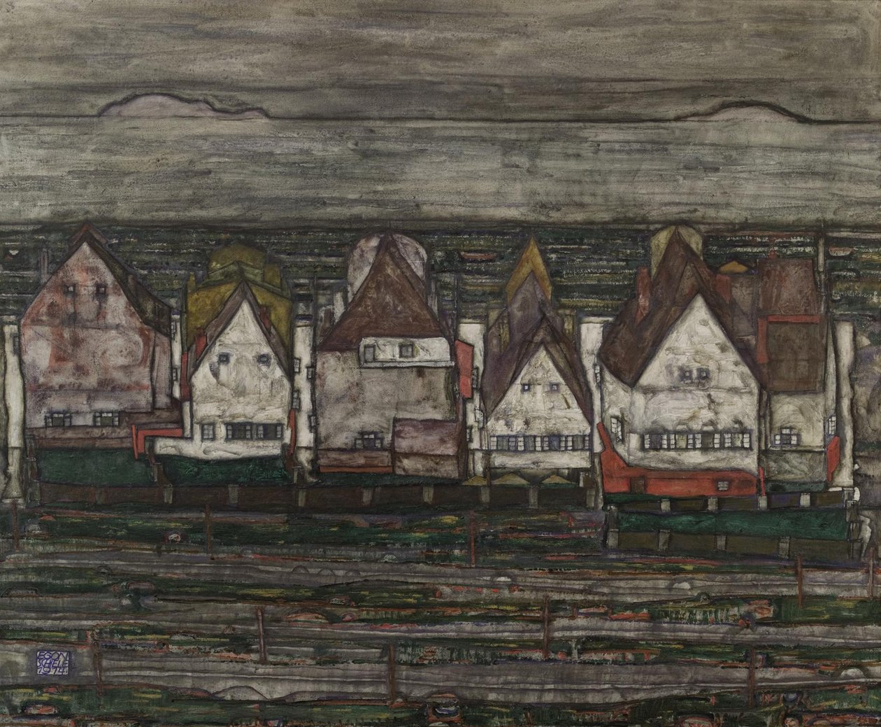 Die Häuser am Meer  av Egon Schiele
