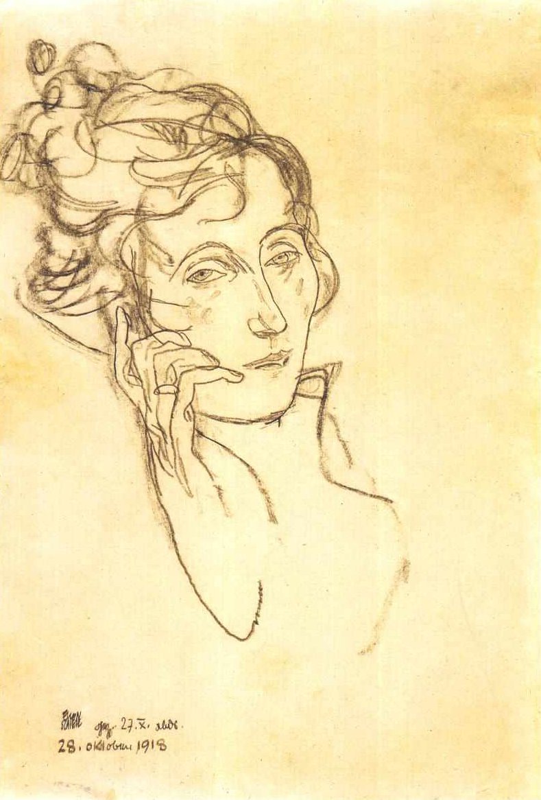 Edith Schiele sterbend av Egon Schiele