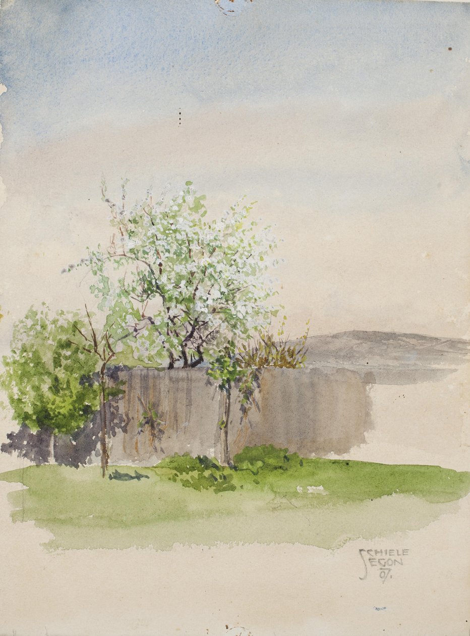 Garten mit Baum av Egon Schiele