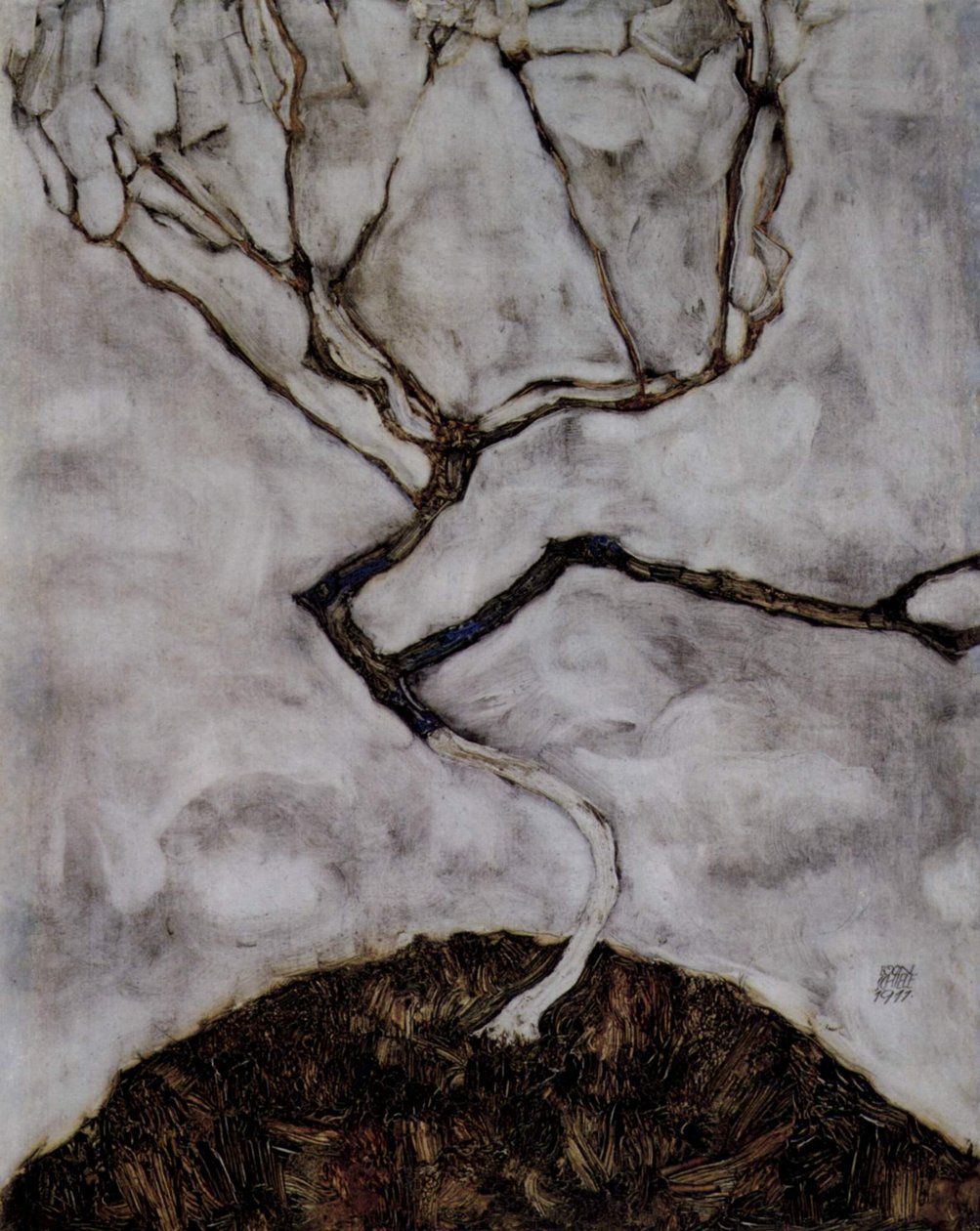 Kleiner Baum im Spätherbst av Egon Schiele