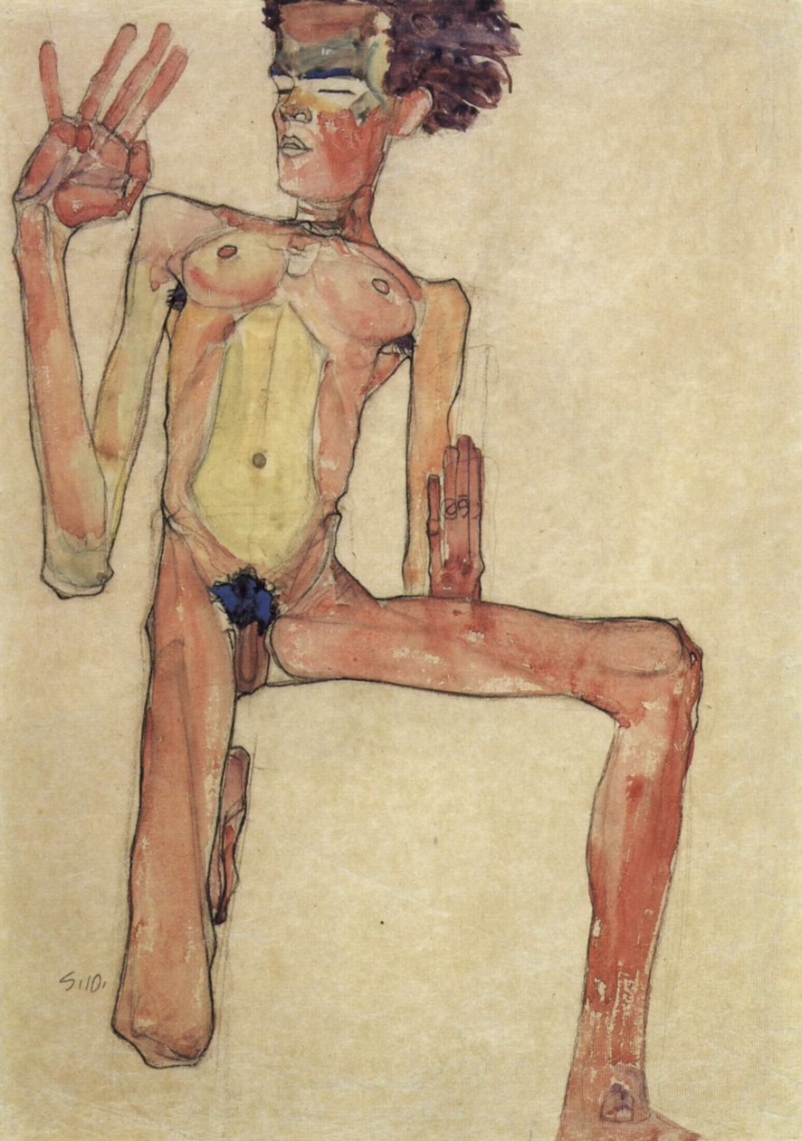 Kniender Akt av Egon Schiele