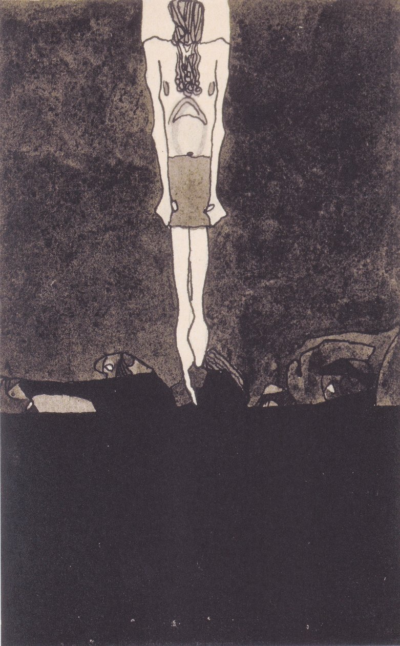 Man med ländduk av Egon Schiele