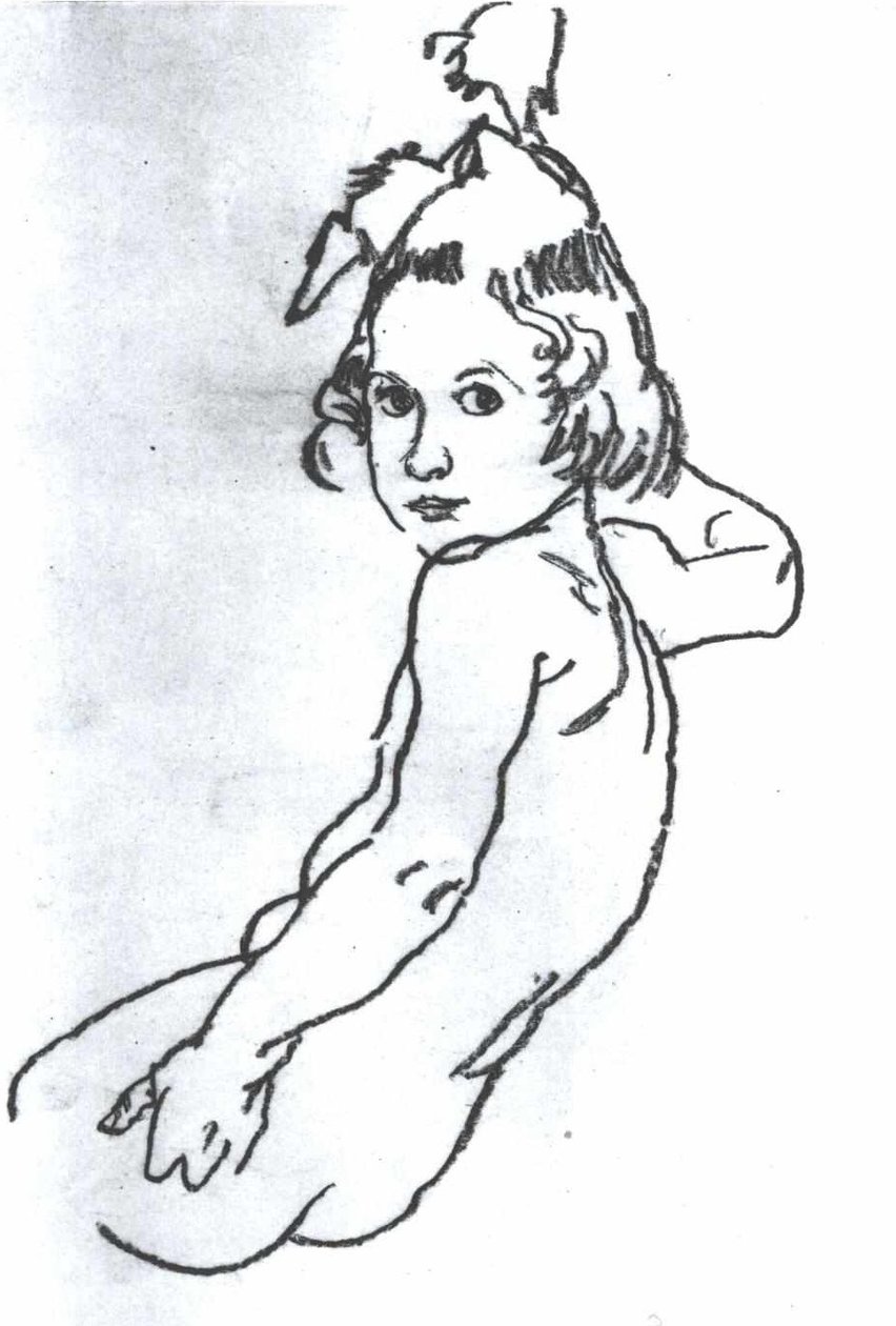 Mädchenakt av Egon Schiele