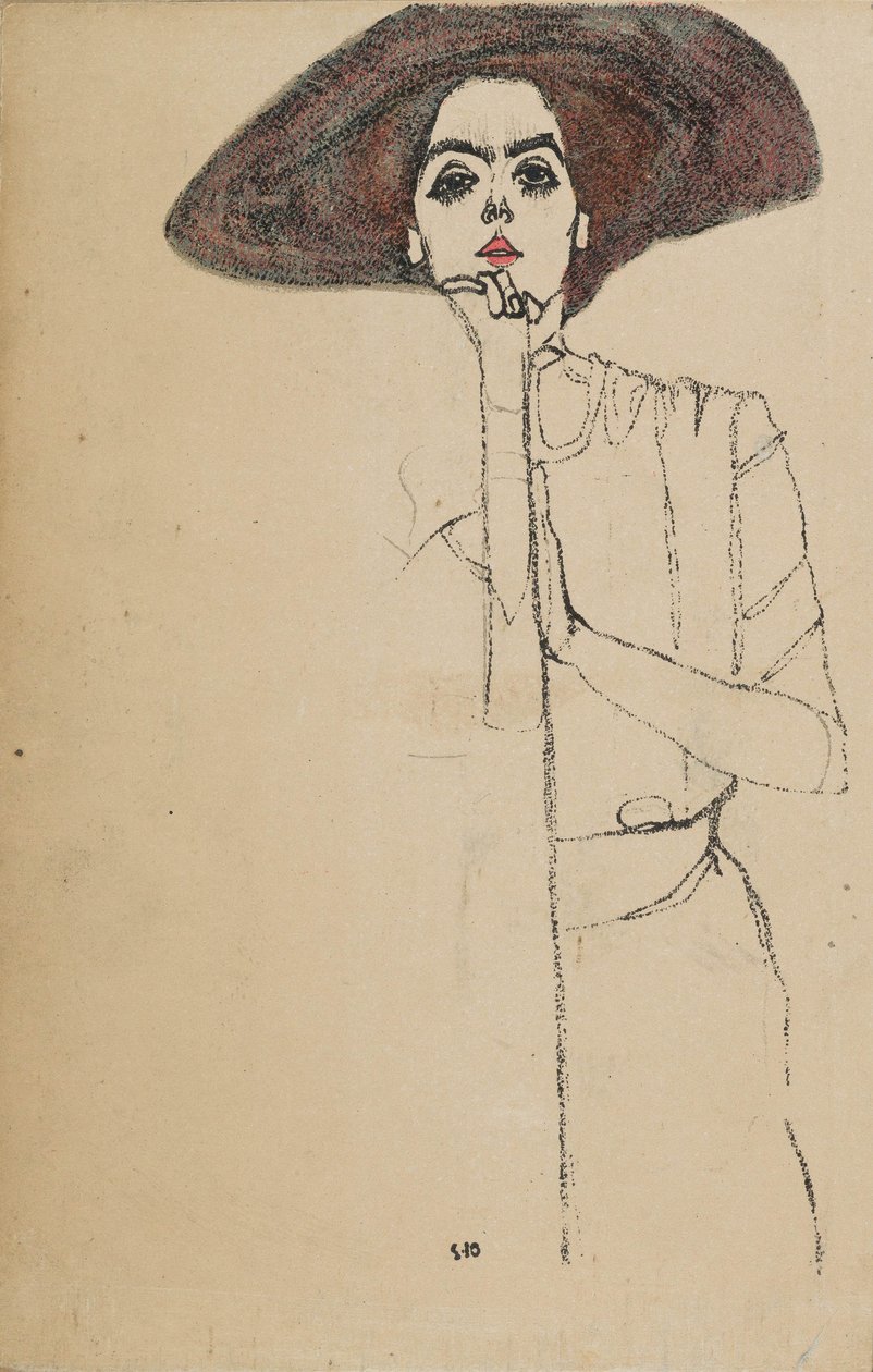 Porträtt av en kvinna, 1910 av Egon Schiele