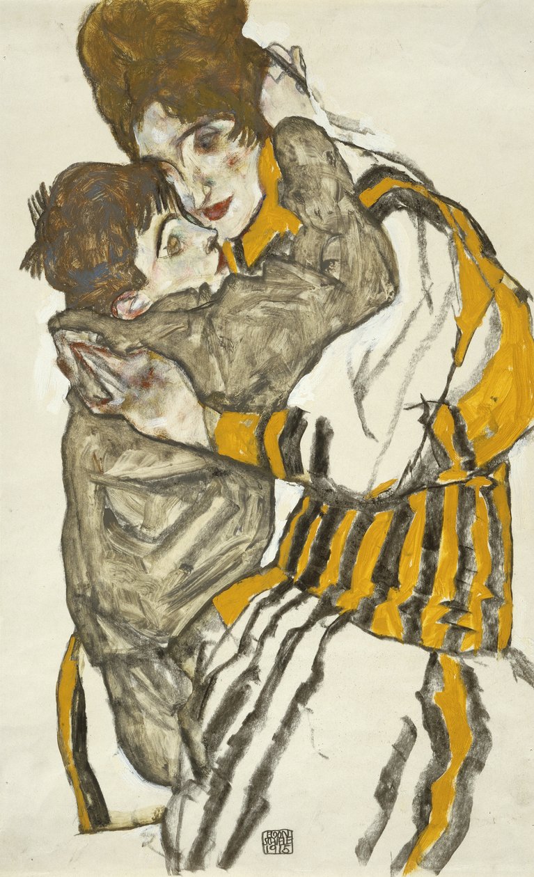 Schieles fru med sin lilla brorson av Egon Schiele