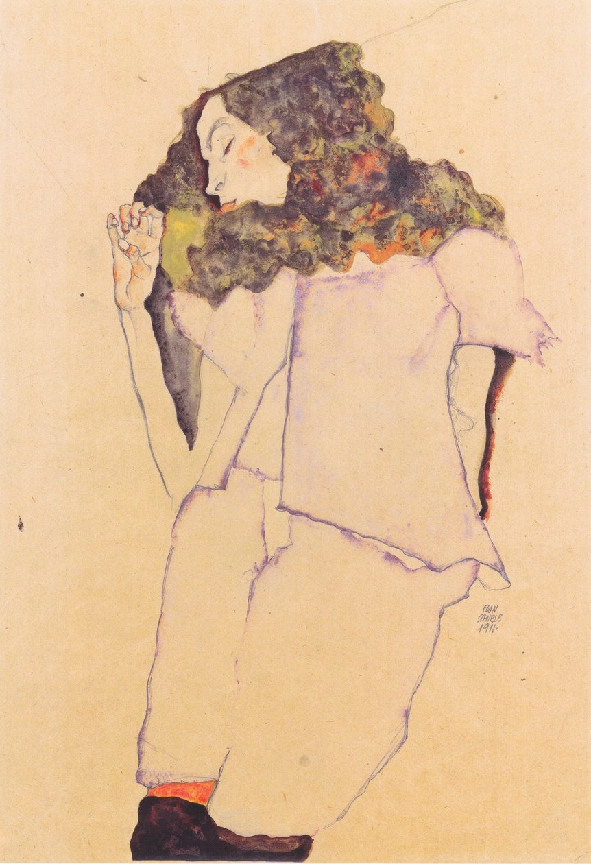 Sovande tjej av Egon Schiele
