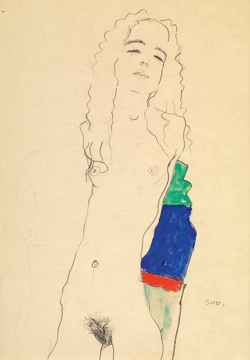 Stehender weiblicher Akt av Egon Schiele