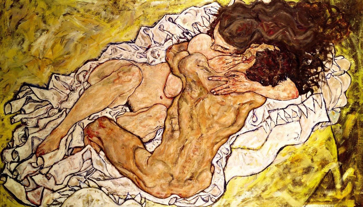 Omfamningen, 1917 av Egon Schiele