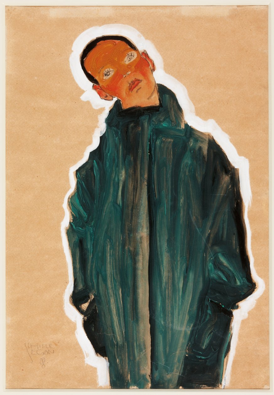 Pojke i grön rock, 1910 av Egon Schiele