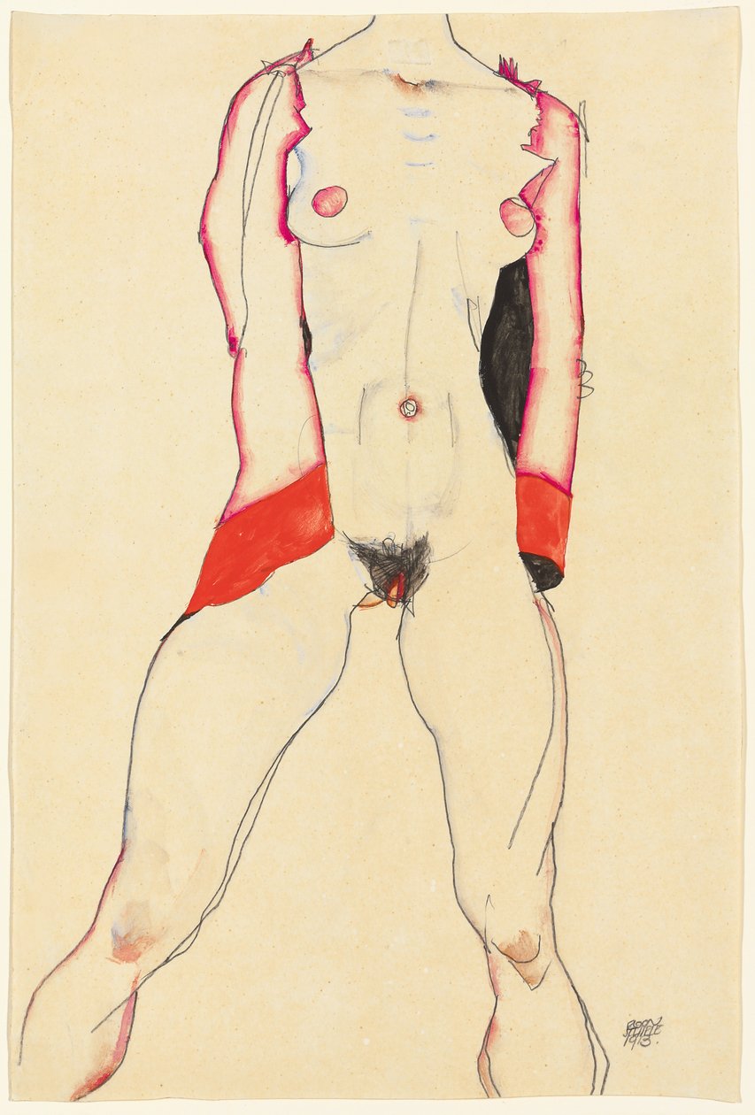 kvinnlig torso; Kvinnlig torso, 1913 av Egon Schiele