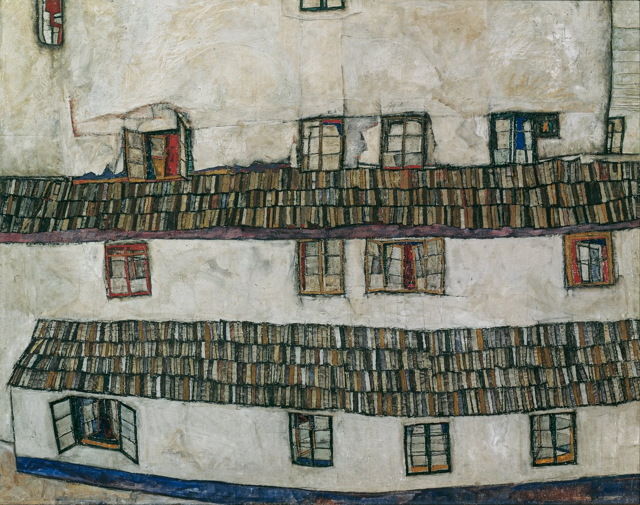 husvägg (fönster) av Egon Schiele