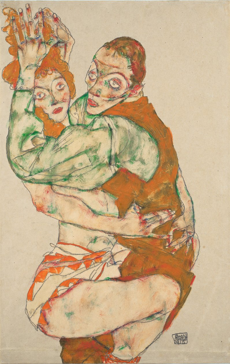 Kärlek, 1915 av Egon Schiele