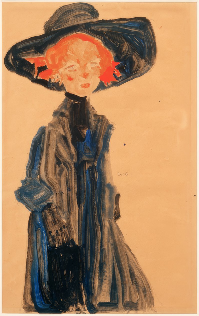 Flicka i blått av Egon Schiele