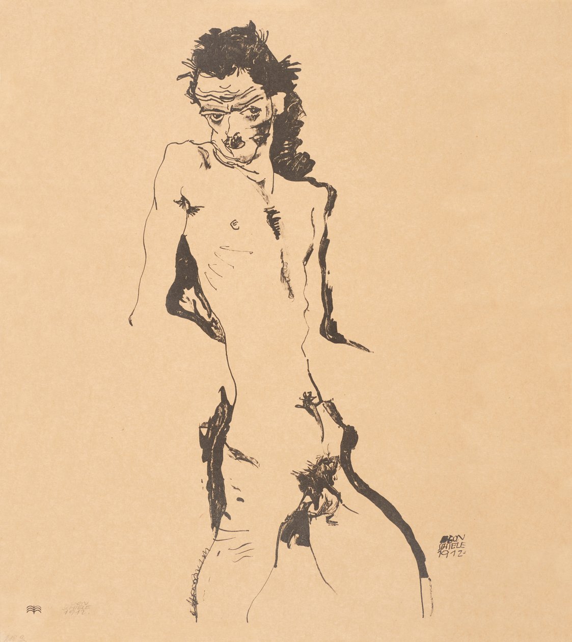Naken självporträtt av män, 1912. av Egon Schiele