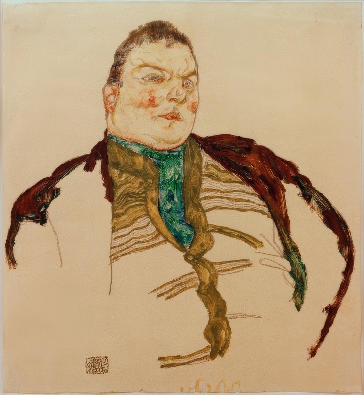 Porträtt av en tjock man av Egon Schiele