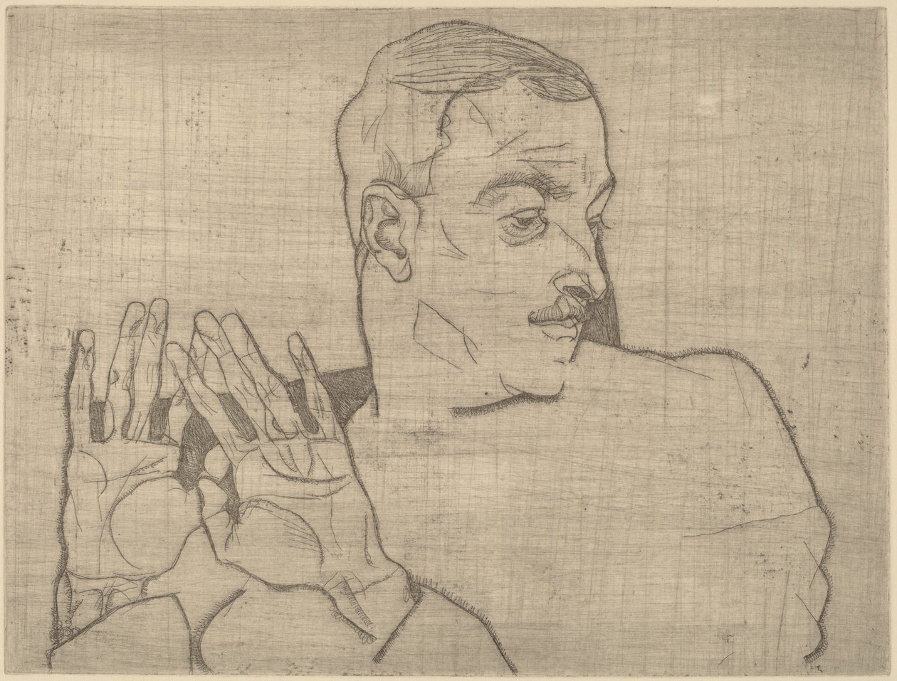 Porträtt av Arthur Roessler av Egon Schiele